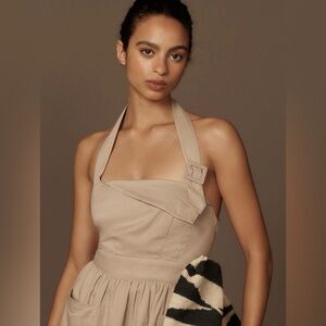 Anthropologie Halter Utility Midi Dress